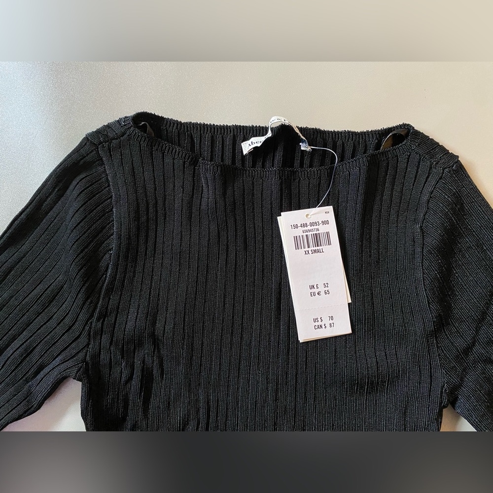 A&F Slash Neck Bodysuit Black